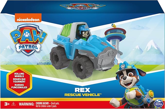Paw Patrol, Rex’s Dinosaur Rescue Vehicle with Collectible Action Figure, Kids Toys for Ages 3 and Up
