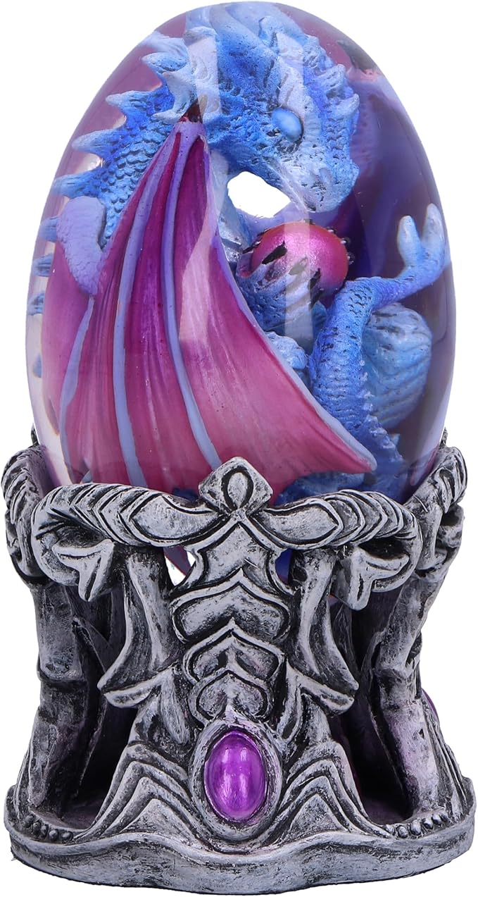 Nemesis Now Elemental Dragonlings, Glass Egg Figurine, Cast in The Finest Resin, Expertly Hand-Painted - Water