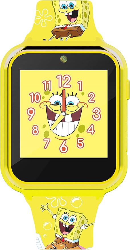 SpongeBob SquarePants Kids Smart Watch Touchscreen with Camera Games Stopwatch Alarm Fitness Tracker Photo Video Recorder – Fits Wrist Sizes 5.5" to 8"