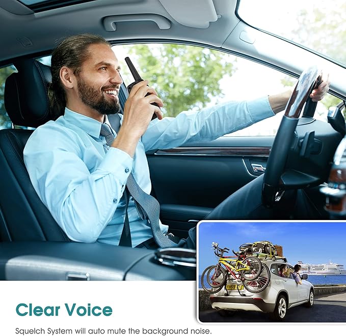 Walkie Talkies Long Range, M880 FRS Two Way Radio for Adults with Mic LCD Screen/Resistance Wakie-Talkies with Noise Cancelling for Men Women Outdoor Adventures Cruise Ship (Blue and Green)