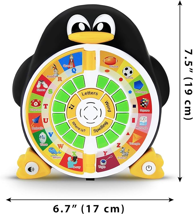 Penguin Power ABC Learning & Educational Toys for Preschoolers - Preschool Activities to Learn ABCs, Words, Spelling, Shapes, Quiz & Songs - Learning Toys for 3+ Year Olds Boys and Girls