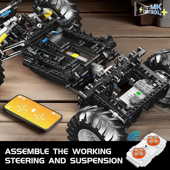 Mould King Bigfoot Climbing Car Building Kit, Remote Control Buggy Off-Road Racing Car Toy Building Blocks Set, for Kids/Adult(1016+ Pieces)