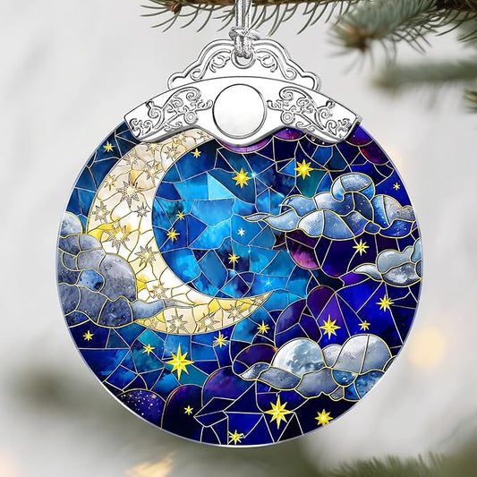 Night Sky Christmas Ornaments: Christmas Tree Ornaments, Holiday Decor for Star and Moon Lover, Stocking Stuffers, Gift Ideas, Xmas Gifts & Gifts for Art Lover