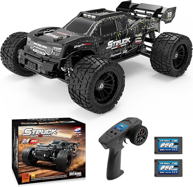 HAIBOXING 1:18 RC Car 18872 New Model RC Truck 4X4 Off-Road, 2.4GHz Remote Control Truck 36km/h Speed Splash Waterproof Electronics, Dual Li-Po Batteries Pre-installed and Spare in Box 35 Mins Runtime