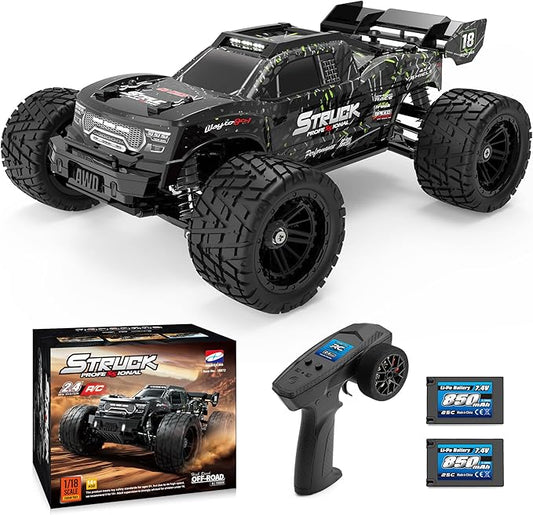HAIBOXING 1:18 RC Car 18872 New Model RC Truck 4X4 Off-Road, 2.4GHz Remote Control Truck 36km/h Speed Splash Waterproof Electronics, Dual Li-Po Batteries Pre-installed and Spare in Box 35 Mins Runtime