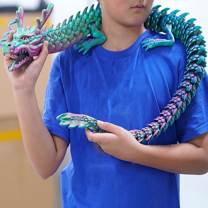 47.3inch Super Large 3D Printed Dragon Models,Flexible Joint Animal lacertid Figurines, 3D Printing Stuff Cheap,Stress Relief, Fidget restlessness, ADHD Toys, Surprise Fantasy Gifts (47.3inch)