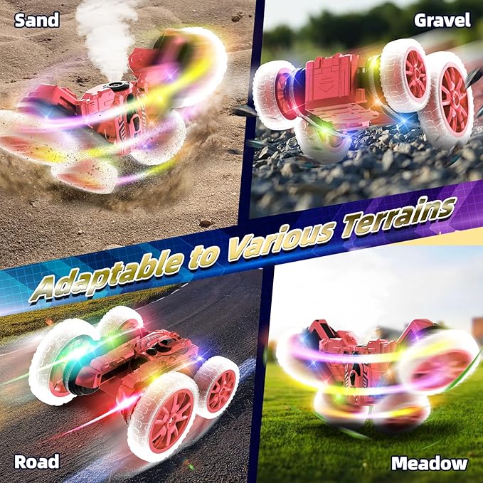 360Rotating 4WD RC Stunt Car with Cool Lights, RC Drift Car for Kids Toys for Boys Girls Age 4-13