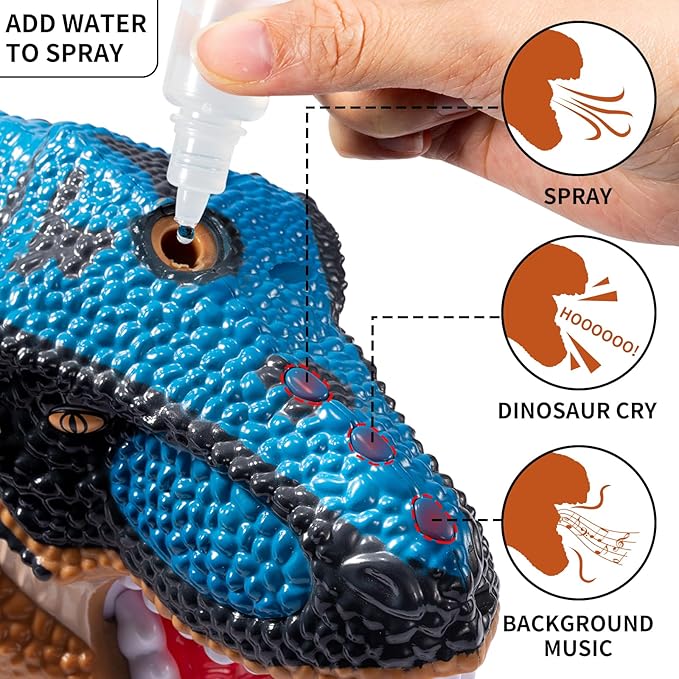 24" Large Dinosaur Toys for Kids 3-5, Big Dinosaur Tyrannosaurus rex Figure Toy with 10+ Dinosaurs Belly Storage, Gliding Wheels, Lights Sounds & Mist Spray – T-Rex that eats Toy for Boys Gift