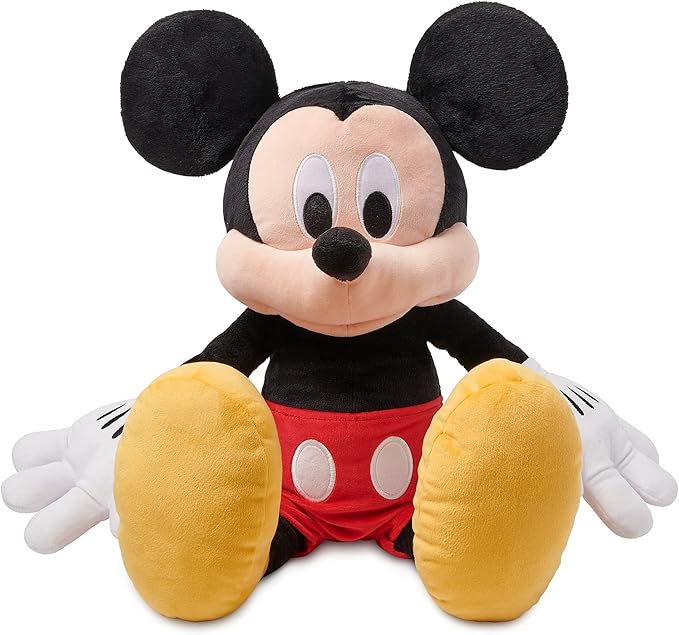 Disney Store Official Mickey Mouse Large Soft Toy for Kids, Cuddly Character with Fuzzy Texture and Embroidered Details, Soft Tail, Plushy Suitable for All Ages.