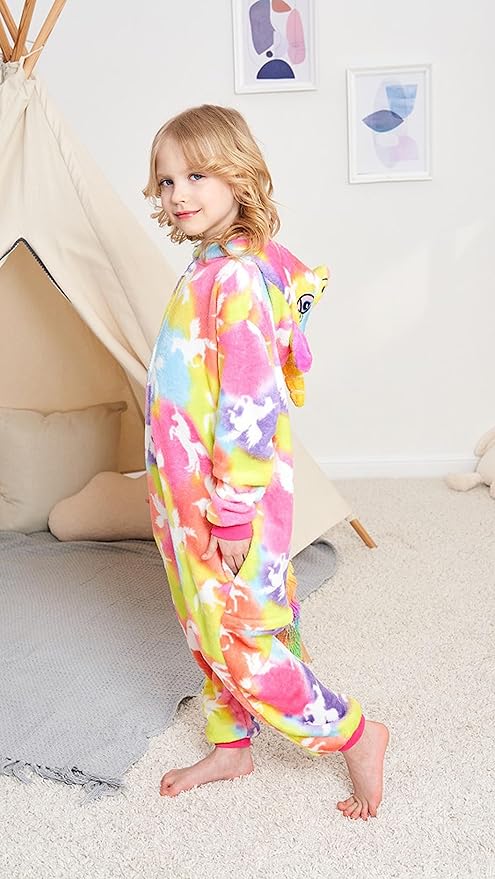 Kids Unicorn Onesie Pajamas One-Piece Cosplay Costume Animal Sleepwear Girls And Boys