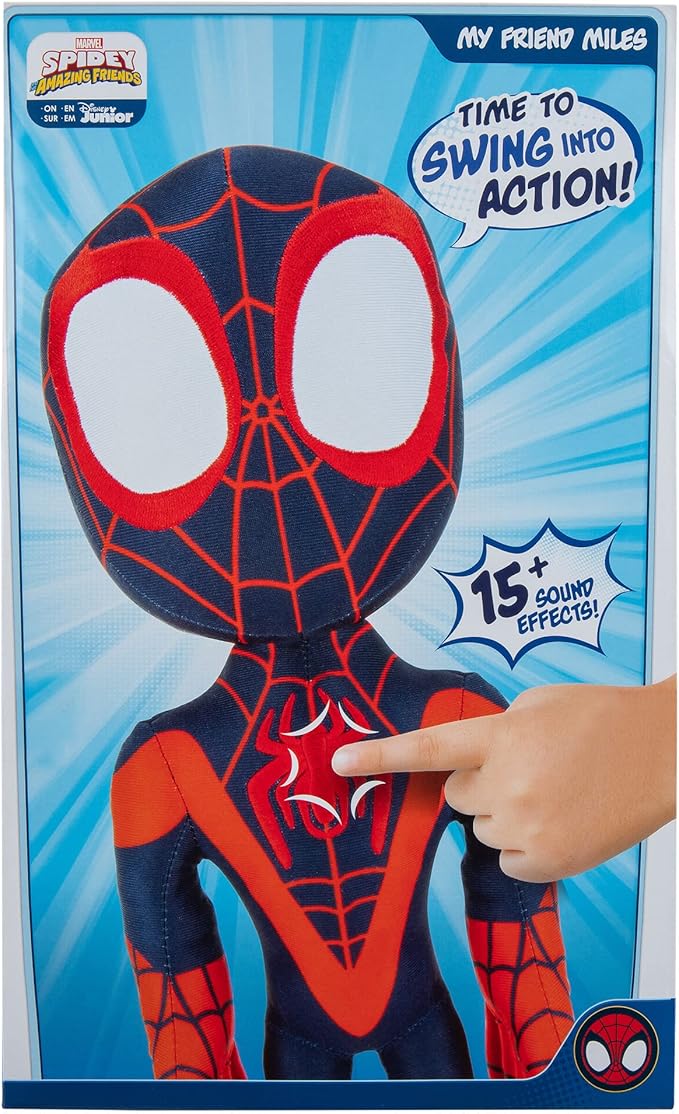 Marvel Spidey and his Amazing Friends My Friend Miles Talking Plush - 16-Inch Miles Morales with Sounds - Toys Featuring Your Friendly Neighborhood Spideys