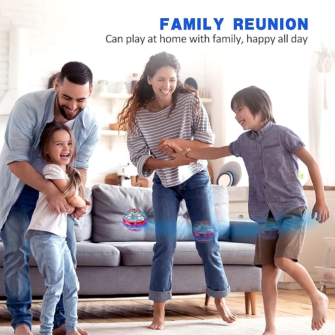 LEMATRIX Flying Orb Ball Toy, Hover Ball Boomerang Fly Fidget Spinner, Cool Toys Gifts for 6 7 8 9 10 11 12+ Years Old boy Girls Teens, Hand Mini Drone Cosmic Globe, Indoor Outdoor Toys(Red)