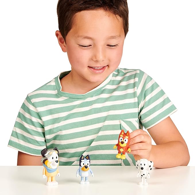 Bluey and Friends 4 Pack of 2.5-3"" Poseable Figures (13052), School 4-Pack