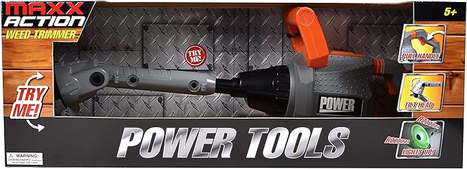 Sunny Days Entertainment Maxx Action Power Tools Weed Trimmer, Construction Toy Tool with Lights and Sounds, Pretend Play Toy for Kids, Educational Gift Toddler Tool and Gardening Set