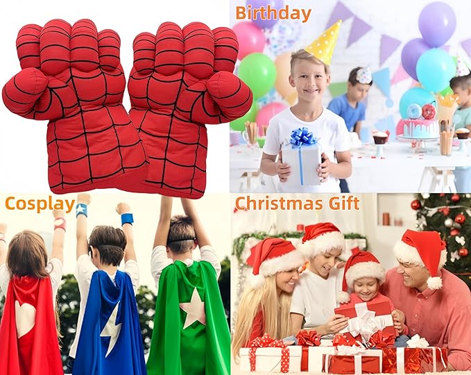 Superhero Gloves Cosplay, Costumes Gloves, Boxing Gloves,Superhero Toys Big Soft Plush Gloves Pair for Boys, Birthday,Gift