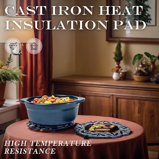 2 Pack Christmas Metal Trivets, Reindeer & Snowman Cast Iron Trivet for Hot Dishes, 7 Inch Heat Resistant Decorative Trivets, Kitchen Gift for Christmas