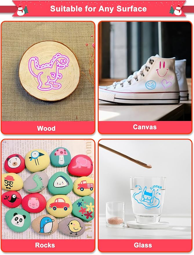 Outline Shimmer Markers, Christmas Stocking Stuffers for Tween Teen Girls Gifts Trendy Stuff, 18 Glitter Metallic Gel Pens Coloring, Arts Crafts Supplies Kits for Kids Boys Ages 4, 6, 8, 10, 12