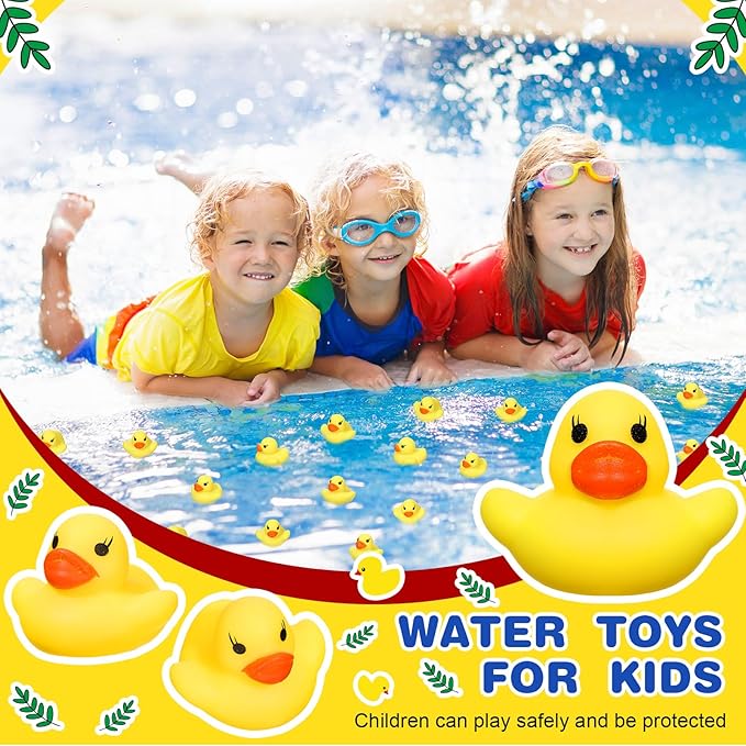 1500 Pcs Mini Rubber Ducks in Bulk Bath Toy Squeak Tiny Ducks for Kids Bathtub Shower Birthday Favors Party Decoration Gift, 1.57 x 1.57 x 1.18 Inches