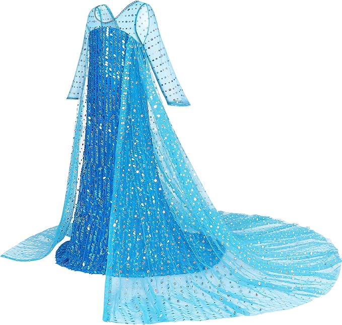 Princess Dresses for Girls Luxury Sequin Princess Costume Kids Fancy Dress up for Halloween Carnival Party Cosplay