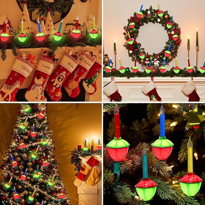 14Pcs Multicolor Christmas Bubble Lights for Christmas Tree Vintage Christmas Lights, 22Ft Bubbling Christmas Lights for Vintage Christmas Decorations for Tree Garland Mantel Yard, 5W, 2 Spare Bulbs