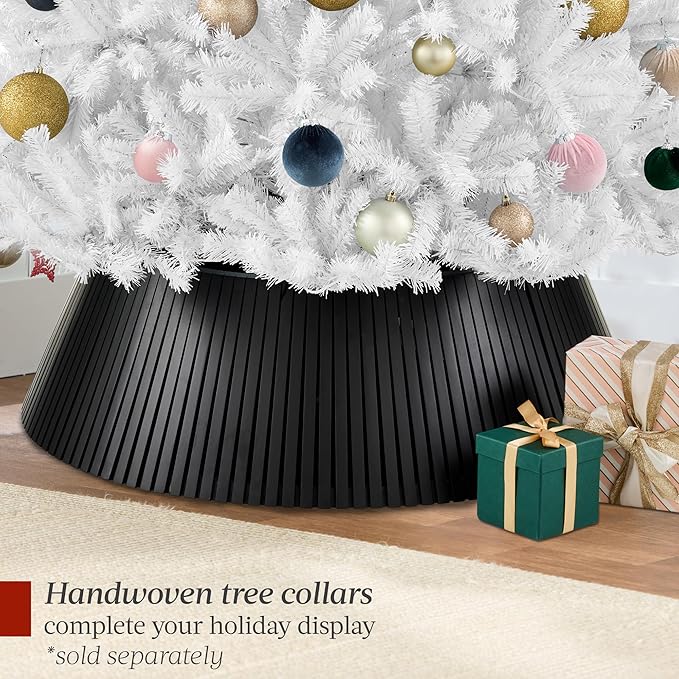 Best Choice Products Artificial Christmas Tree, 9ft Premium Unlit Realistic Spruce Holiday Décor w/Dense Branches, Metal Base – White Spruce