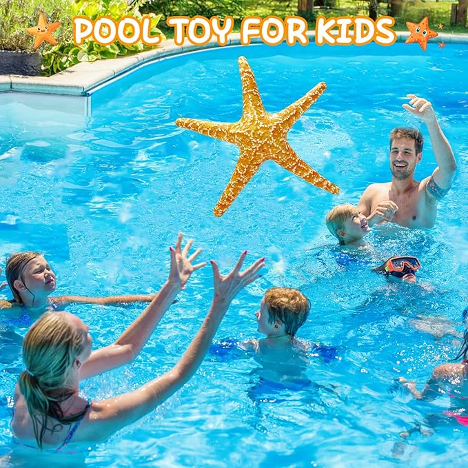 3PCS Inflatable Starfish Balloons, Under The Sea Party Decorations Mermaid Ocean Theme Birthday Baby Shower Pool Beach Party Supplies