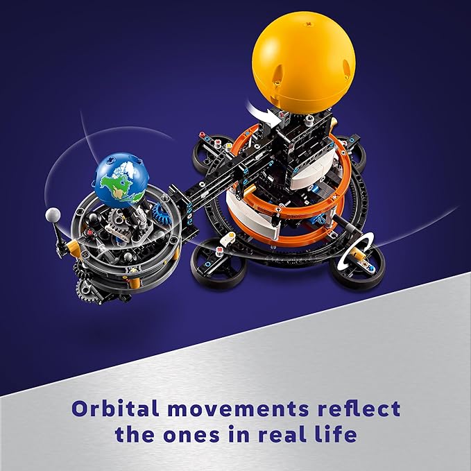 LEGO Technic Planet Earth and Moon in Orbit Building Set, Outer Space Birthday Gift for 10 Year Olds, Solar System Toy for Imaginative, Independent Play, Space Room Décor for Boys & Girls, 42179