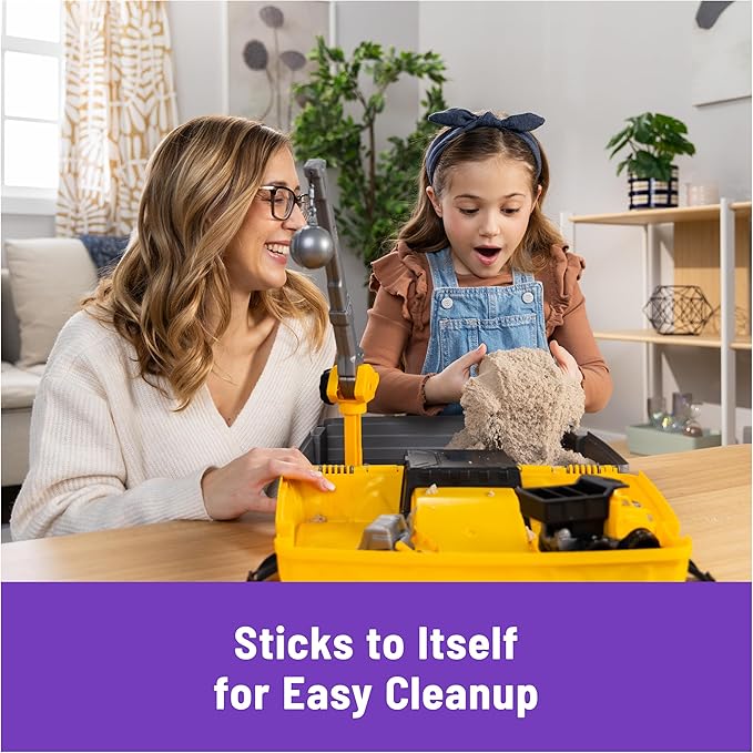Kinetic Sand, Construction Site Folding Sandbox with 2lbs Play Sand & Toy Truck, Sensory Toys for Kids Ages 3 and up