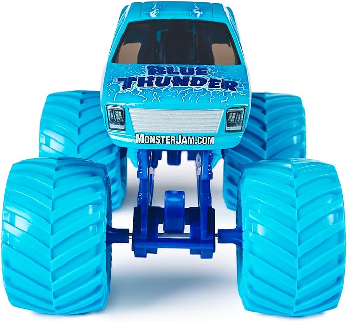 Monster Jam, Blue Thunder Monster Truck - Aqua - 1:24 Scale Die-Cast Vehicle-Chrome Rims and BKT Tread Tires for Playsets, Collectible for Fans & Birthday Parties, Kids Toys Ages 3+