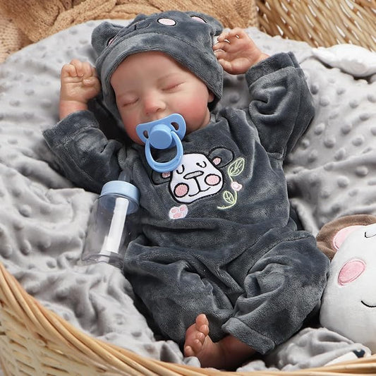 Reborn Baby Dolls,18 Inch Realistic Baby Doll with Full Vinyl Body Lifelike Baby Dolls Real Life Baby Doll for Kids Age 3+ (Levi.B)