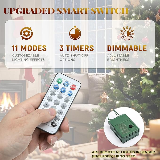 YITAHOME 6FT Prelit Frosted Green Artificial Christmas Tree with Remote, Pre-Decorated Christmas Tree w/ 1838 Tips, 80 Pine Cones & 80 Berries, 450 Warmwhite & Multi-Color Lights, 11 Modes, Green Bell