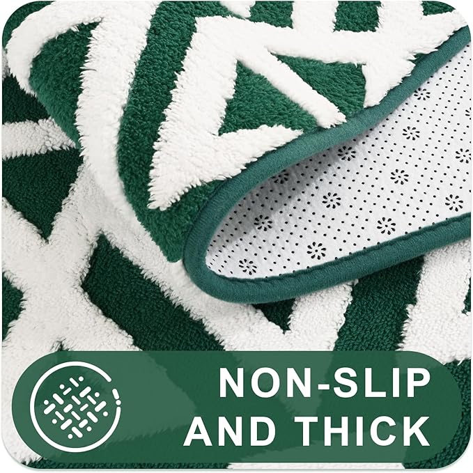 Ompaa Ultra Soft Shaggy Rugs Memory Foam Bedroom Carpet, Green and White 6 x 9 Feet, Plush Geometric Textured Area Rugs for Living Room Couch Dorm Kids Girls Teens Room Nursery Decor Floor Mat