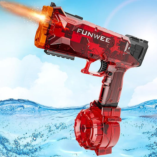 2025 New Upgrade Electric Water Guns for Adults Kids, Light Up Most Powerful Full Automatic Water Squirt Gun, Long Range Auto Classic Powerful Strongest Water Blaster, Outdoor Pool Gift Toy