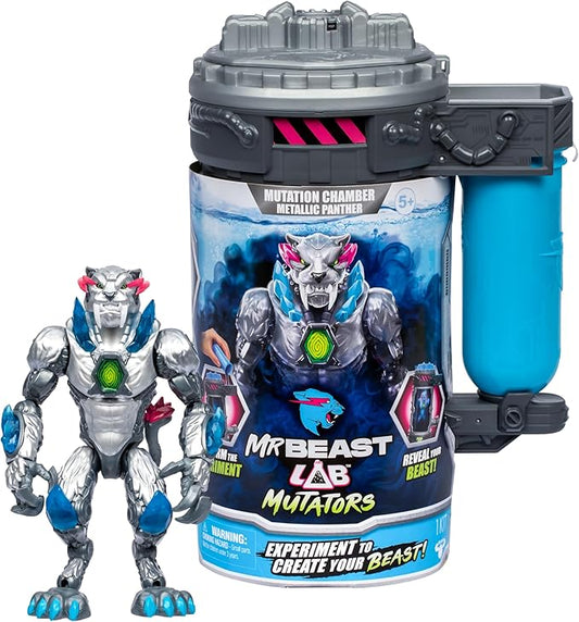 MrBeast Lab Mutators, Mutate The Ultimate Beast Mutators. Perform The Experiment, Release a MrBeast Metallic Panther Action Figure. 3 to Collect!