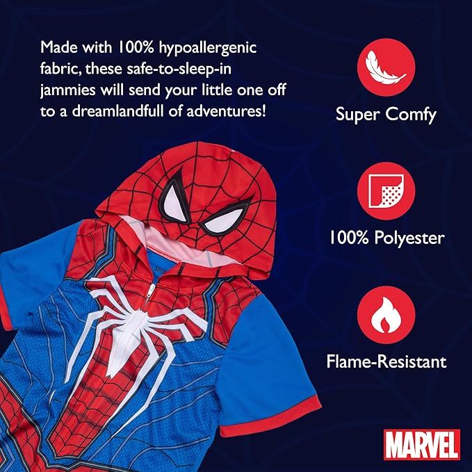 Marvel Boys' Footless One Piece Pajamas