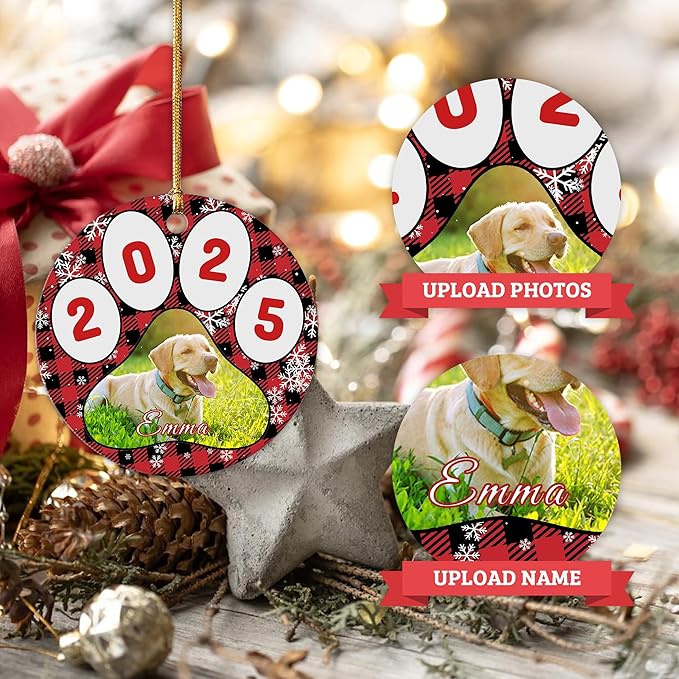 Personalized Dog Ornaments for Christmas Tree, Custom Pet Christmas Ornament 2025, Puppy 1st Xmas Gifts, Custom Dogs Ornament Christmas, Dog Lovers Gift for Christmas Tree Decoration