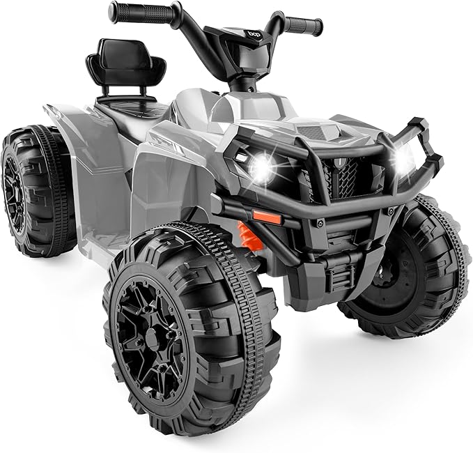 Best Choice Products 12V Kids Ride-On Electric ATV, 4-Wheeler Quad Car Toy w/Bluetooth Audio, 2.4mph Max Speed, Treaded Tires, LED Headlights, Radio - Gray