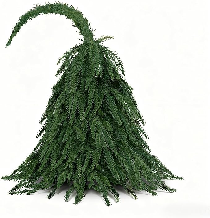 Tabletop Norfolk Pine Christmas Tree, 2FT Green Mini Artificial Christmas Tree with Norfolk Branch, Small Xmas Tree for Christmas Holiday Indoor Decoration