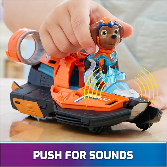 Paw Patrol: The Mighty Movie, Toy Jet Boat with Zuma Mighty Pups Action Figure, Lights and Sounds, Kids Toys for Boys & Girls 3+