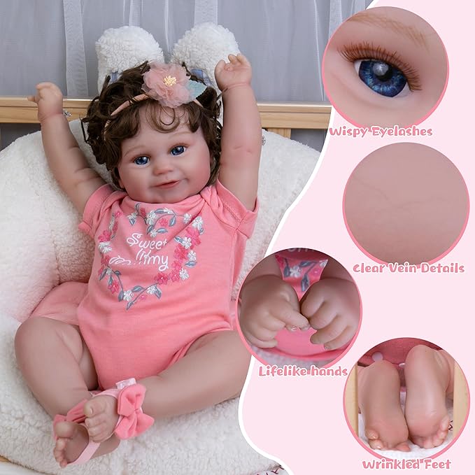Milidool Realistic Reborn Baby Dolls That Looks Real-Lifelike Soft Body Newborn Baby Dolls, Real Looking 20 Inch American Girl Doll Handmade Real Life Baby Dolls Gift for Kids Age 3+