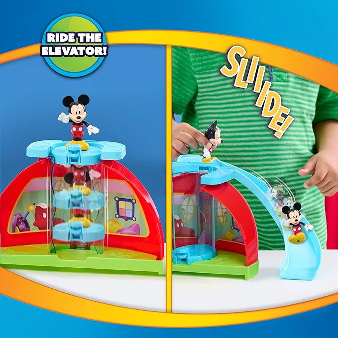 Disney Jr. Mickey Mouse Clubhouse Deluxe 28-inch Playset with Lights and Sounds, 16-Pieces, 3-inch Articulated Figurines, Toy for Fans, Boys, Kids, Ages 3 and Up by Just Play