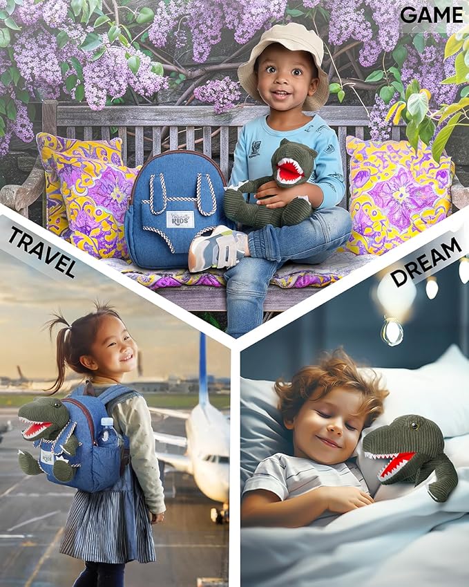 Green Dinosaur Toys for Kids 2-5, Gifts for 2 Year Old Boy, Gifts for 3 Year Old Boys, Toddler Dinosaur Backpack