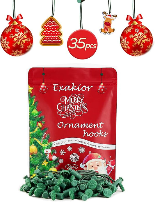 Ornament Hooks – Essential Christmas Tree Decorating Hangers Great Xmas Ornament Hooks for Hanging Christmas Decorations 35 PCS(Green)
