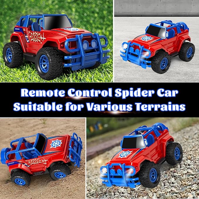Hymaz Spider Remote Control Car for Kids 4-7 8-12, 2.4Ghz 1:20 Scale RC Car Off-Road Truck with Headlight, Indoor Outdoor Spider Toys for Boys Birthday Xmas Gifts