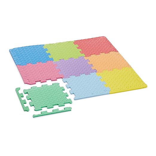 Amazon Basics Kids Puzzle Exercise Interlocking Play Mat, EVA Foam - Pack of 36 Tiles, 12" x 12", 54 Borders