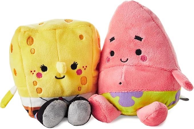 Hallmark Better Together Nickelodeon Magnetic Plush (Spongebob and Patrick) 5.75" Stuffed Toys, Easter Gifts for Kids