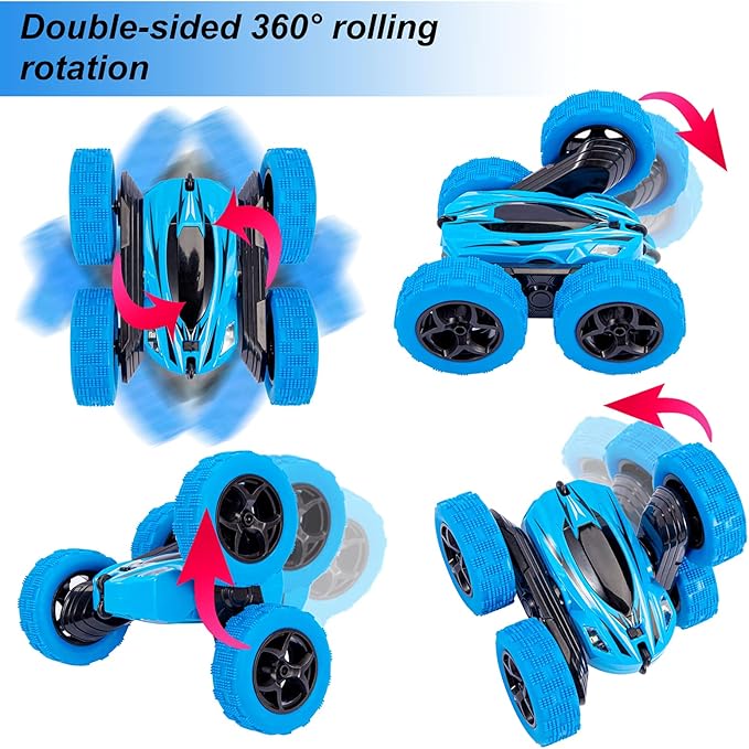 2PACK RC Stunt Car Watch Gesture Sensor Car 4WD Double Sided 360 Degree Rotating Tumbling Rechargeable Car High Speed 2.4GHZ Off Road Hobby RC Toy Cars for Xmas Birthday Gift Adults,Kids
