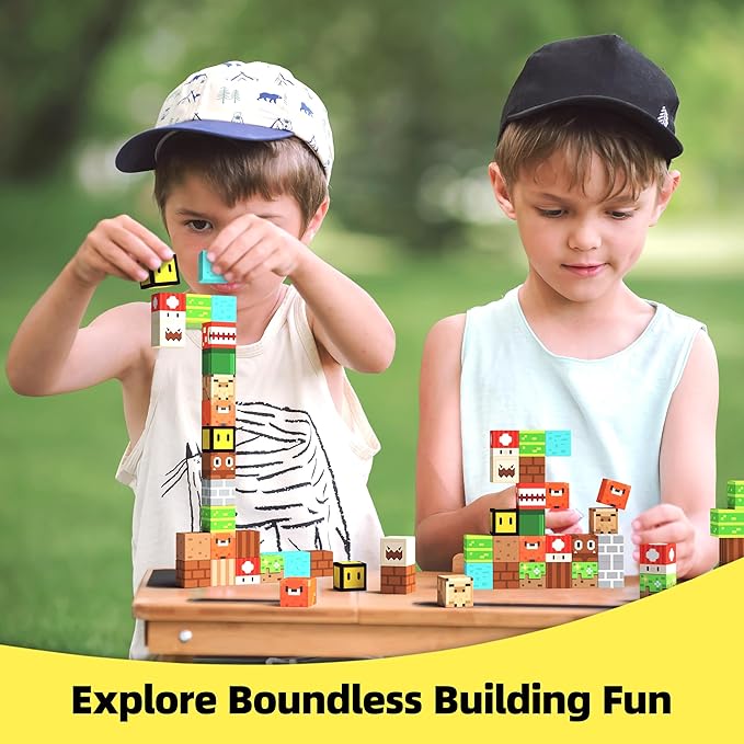 GobiDex Magnetic Blocks Kids Building Toys for Boys Girls 3+, Game-Based Build MagWonder with Magnet Construction Toys, Upgraded STEM Sensory Gift for Birthday (1 inch)
