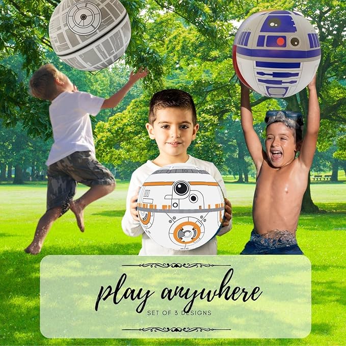 NINOSTAR Large Play Balls Set of 3 - Fun Indoor and Outdoor Gift, Size 14 Inches - Can Use for Play/Room Decor/Party Decor/Pool Inflatable Water Toys