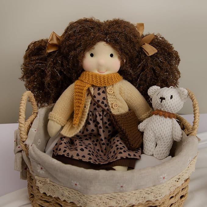 Waldorf Doll Handmade Rag Doll - Personalized Collectors Plush Doll for Kids Birthday Present with Beautiful Present Box-Ballerina 12"